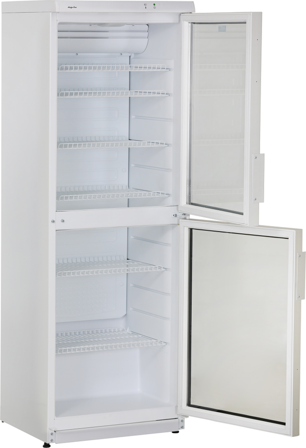 Glastürkühlschrank Getränkekühlschrank mit 2 Türen und LED Innenbeleuchtung Glastür Kühler CD 350
