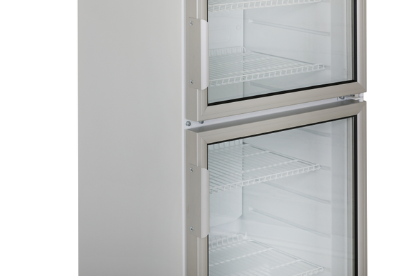 Glastürkühlschrank Getränkekühlschrank mit 2 Türen und LED Innenbeleuchtung Glastür Kühler CD 350