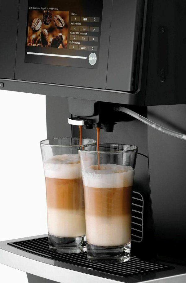 Bartscher Kaffeevollautomat KV1 Comfort schwarz mit einem Milchkühlschrank acht Liter 190031 190082