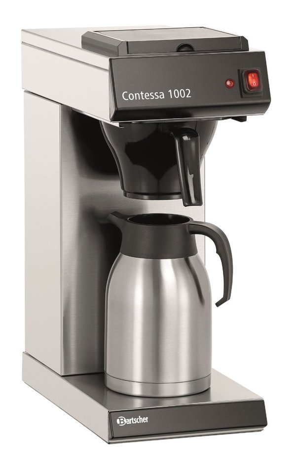 Bartscher Kaffeemaschine schwarz silberfarben inklusive Isolierkanne Messegerät Contessa 1002 190193