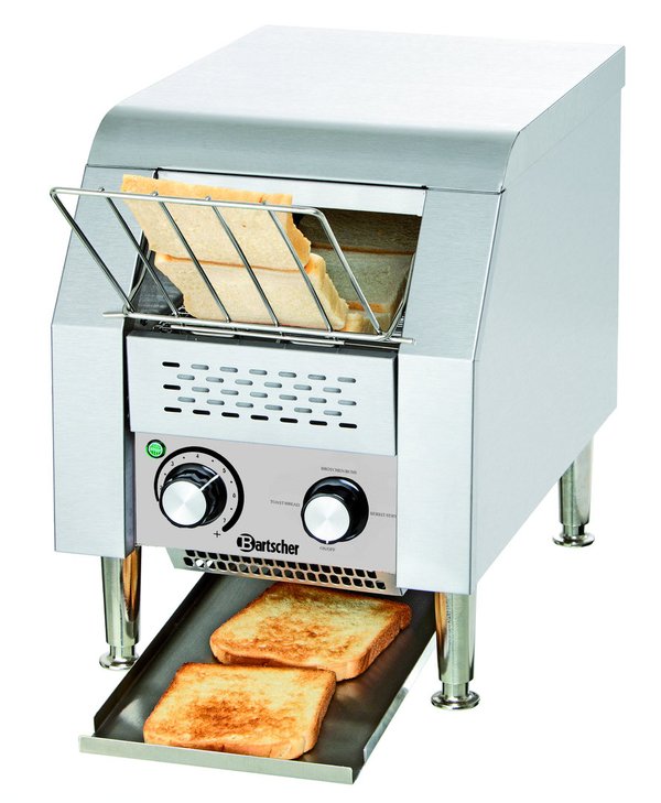 Bartscher Durchlauftoaster Kettentoaster Toaster Edelstahl für Toastscheiben Mini 100211